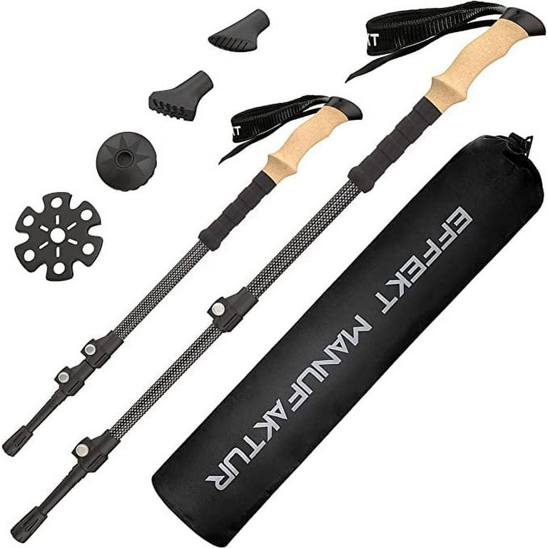 Carbon Fiber Trekking Poles — Ultra-Lightweight Collapsible Trail Poles with Tungsten Carbide Tips - Peak Performance Outfitters