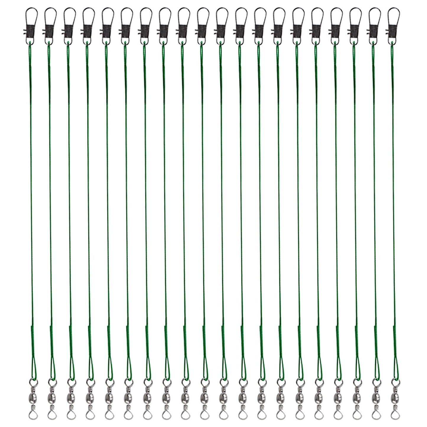 100-piece stainless steel fishing leaders kit with swivels and snap connectors
