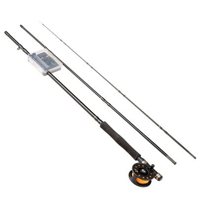 8 foot fly fishing rod reel combo 3 piece with assorted flies