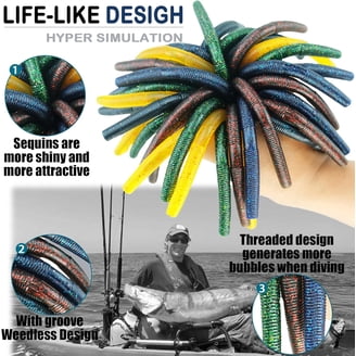 Soft Plastic Bass Fishing Lure Assortment — Senko Worms, Creature Baits & Swimbaits, 50-Piece Kit - Peak Performance Outfitters