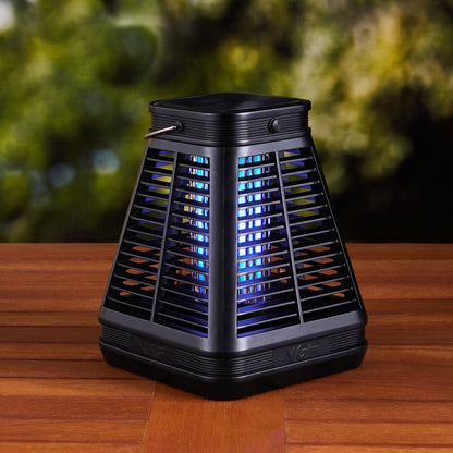 Portable Black Solar Power Bug Zapper with LED Lamp Light Bulb - Insect Eliminator & Mosquito Killer - Peak Performance Outfitters