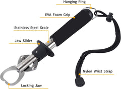 Stainless Steel Fish Lip Gripper with Weight Scale - Professional Fish Holder for 40 Pound Fish