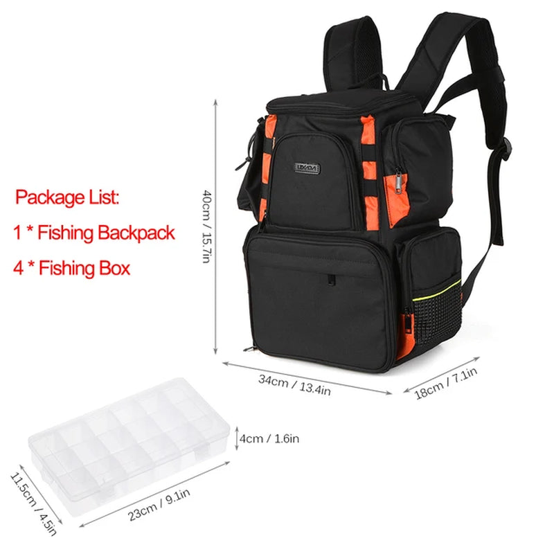 Lixada Waterproof Fishing Backpack with Adjustable Straps and Tackle Storage Bag + Tackle Boxes - Peak Performance Outfitters