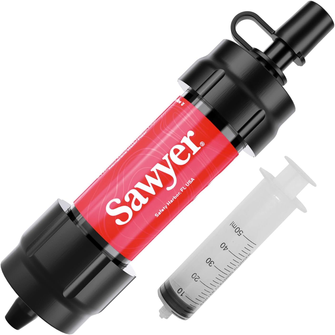 Sawyer Mini water filter 2-oz inline 0.1-micron filter for hiking and travel use