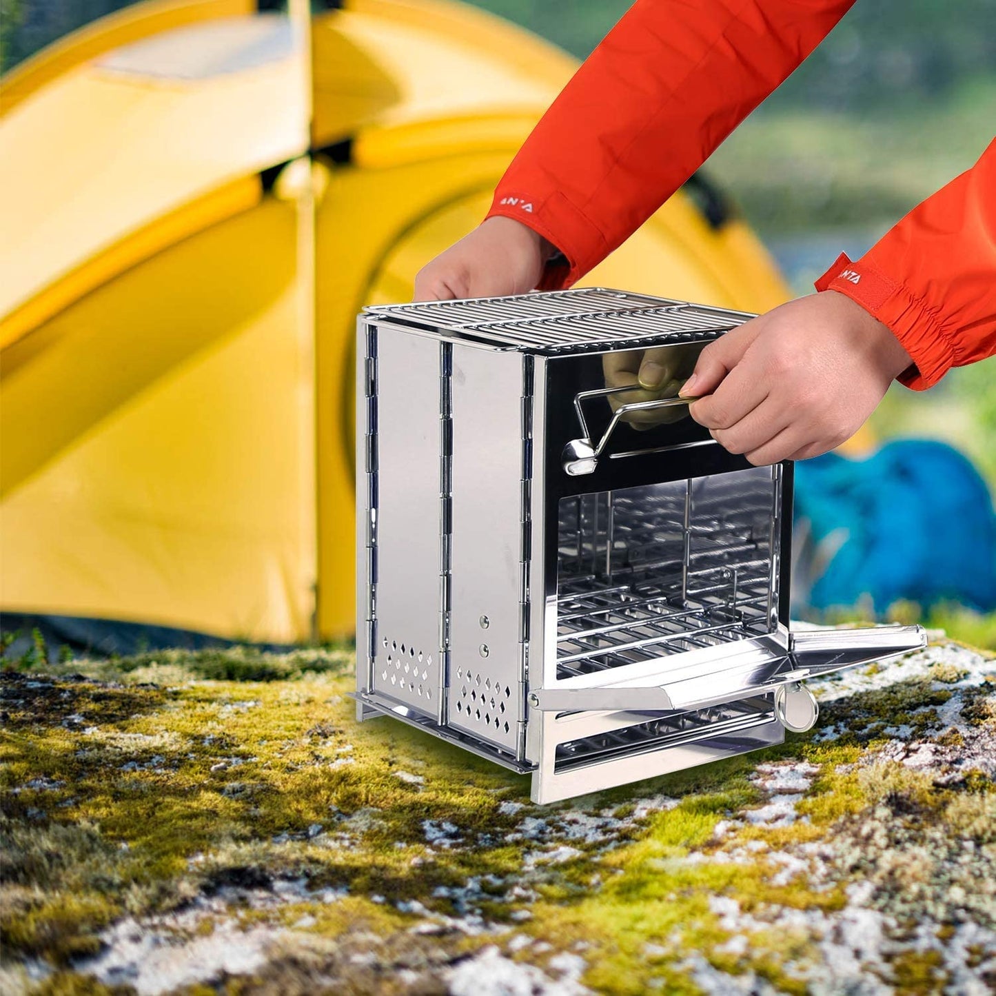 Portable Wood Burning Camp Stove - Folding Rocket Stove for Outdoor Activities - Peak Performance Outfitters