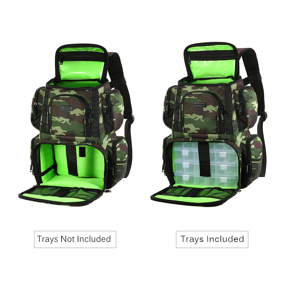 Lixada Waterproof Fishing Backpack with Adjustable Straps and Tackle Storage Bag + Tackle Boxes - Peak Performance Outfitters