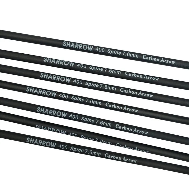 Set of 6 or 12 30-Inch Archery Carbon Arrows with Spine 400, 6.2mm Inner Diameter, 7.6mm Outer Diameter, 3-Inch Rubber Vanes - Ideal for Target Shooting, Hunting, and Bow Accessories - Peak Performance Outfitters