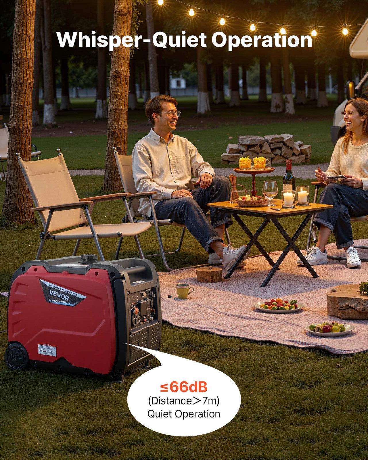 VEVOR Inverter Generator 4200W Peak Watt Quiet Generator Gas & LPG Powered
