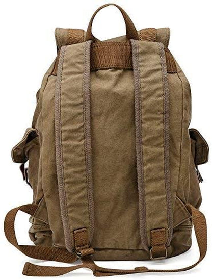 High Density Thick Canvas Backpack Rucksack in Army Green - Large - Peak Performance Outfitters
