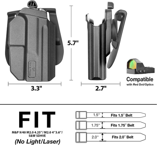 OWB Thumb Release Holster for Various Handgun Models, Right and Left Handed Options, Compatible with Red Dot/Optics - Peak Performance Outfitters