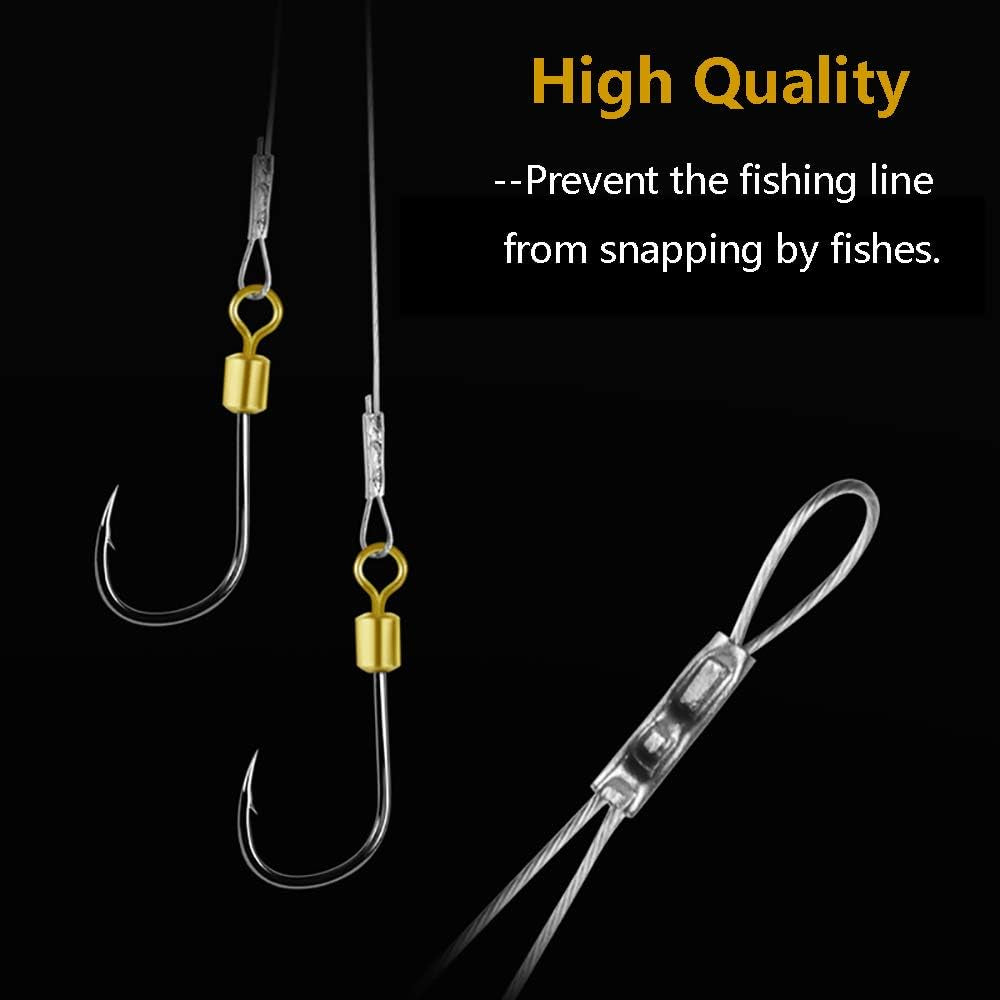 Stainless Steel Fishing Hooks and Leader Set