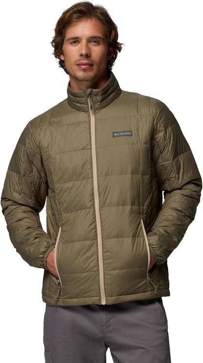 Columbia Turbodown jacket showing packable design and hybrid insulation zones