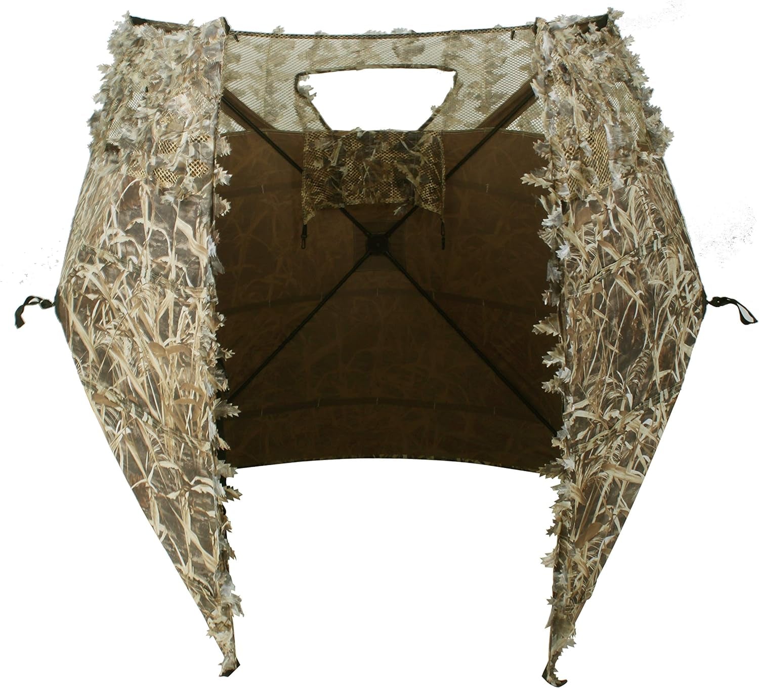 Portable Pop-Up Ground Blind for Deer, Duck, and Turkey Hunting - Quick Setup, Lightweight, Green/Brown/Dry Grass Design - Includes Ground Peg - Peak Performance Outfitters