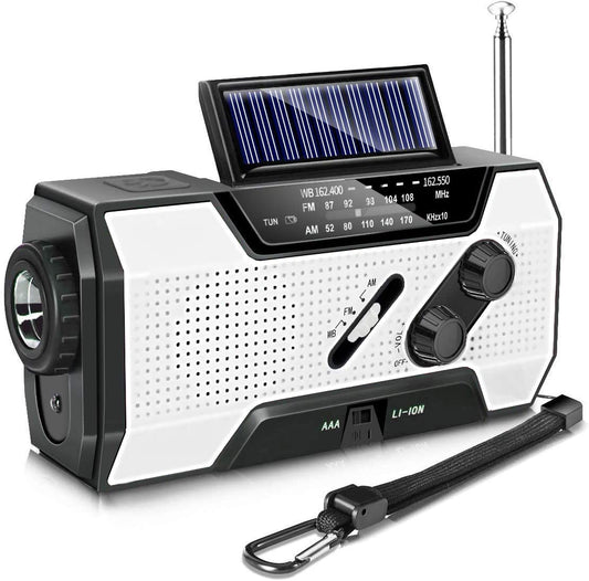 Emergency Solar Hand Crank AM/FM/NOAA Weather Radio with LED Flashlight and Power Bank Charger - Peak Performance Outfitters