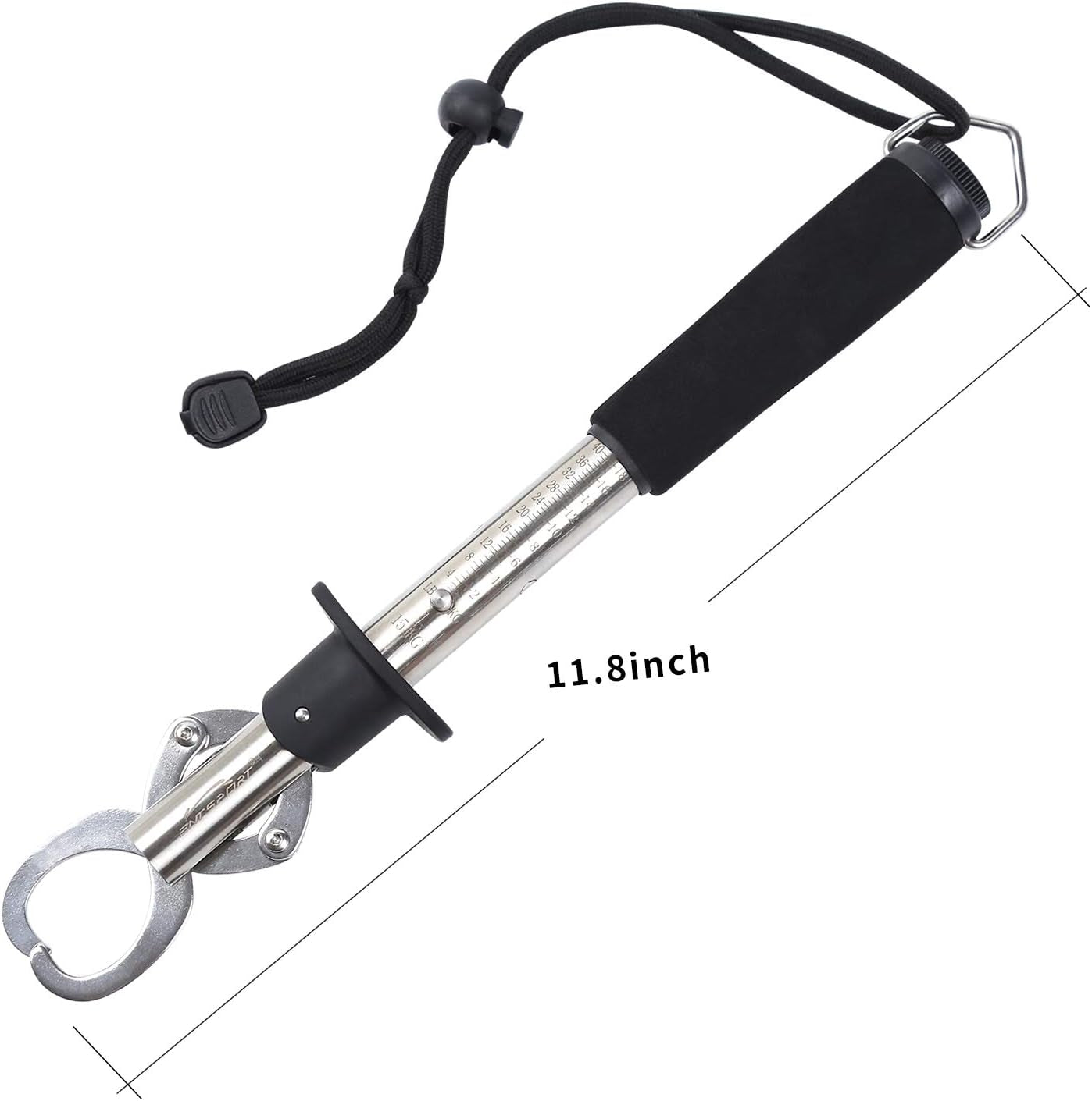 Stainless steel fish lip gripper with built-in weight scale 40 lb