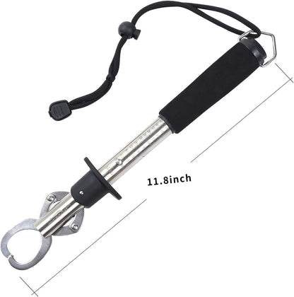 Stainless steel fish lip gripper with built-in weight scale 40 lb