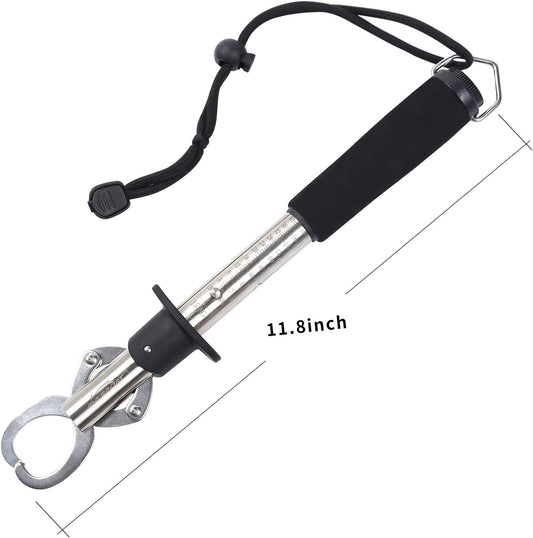 Stainless steel fish lip gripper with built-in weight scale 40 lb