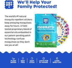 NATPAT Buzz Patch Mosquito Patch Stickers for Kids - Plant Based Ingredients, Non-Toxic - the Original All Natural Citronella Essential Oil Insect Patch, DEET Free, for Toddlers, Kids (48 Pack)