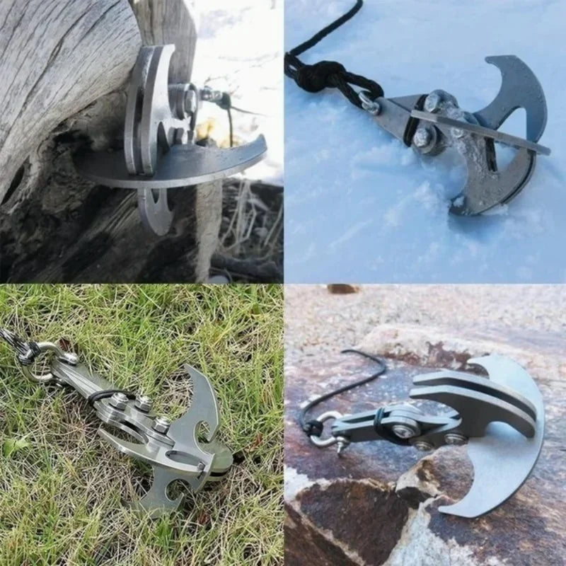 Stainless Steel Folding Grappling Hook for Outdoor Survival and Climbing - Peak Performance Outfitters