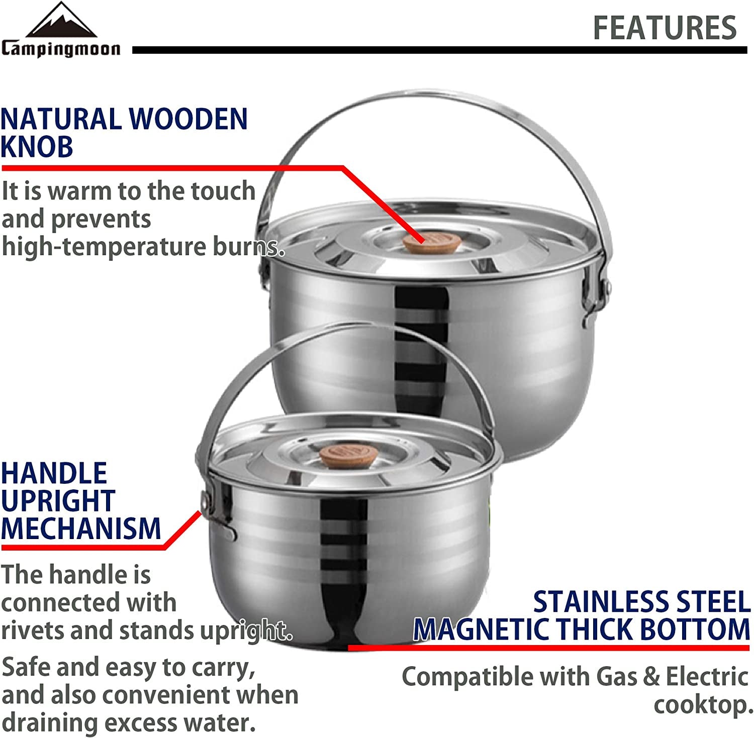 Stainless Steel Outdoor Camping Cookware Set with Storage Carrying Bag - Peak Performance Outfitters