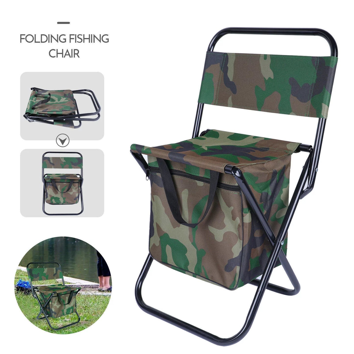 Portable Folding Camping Chair with Oxford Fabric and Steel Frame - Ideal for Hiking and Outdoor Activities - Peak Performance Outfitters