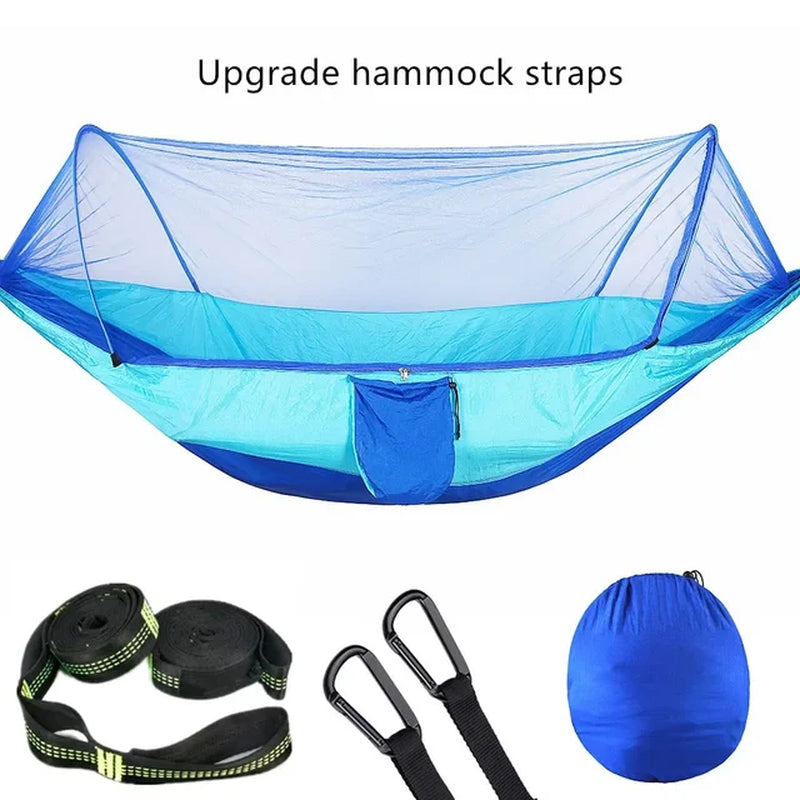 2023 Portable Camping Hammock with Mosquito Net and Pop-Up Light - Peak Performance Outfitters