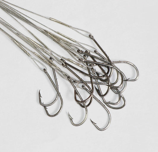 20-piece wire leader hook rigs with baitholder hooks