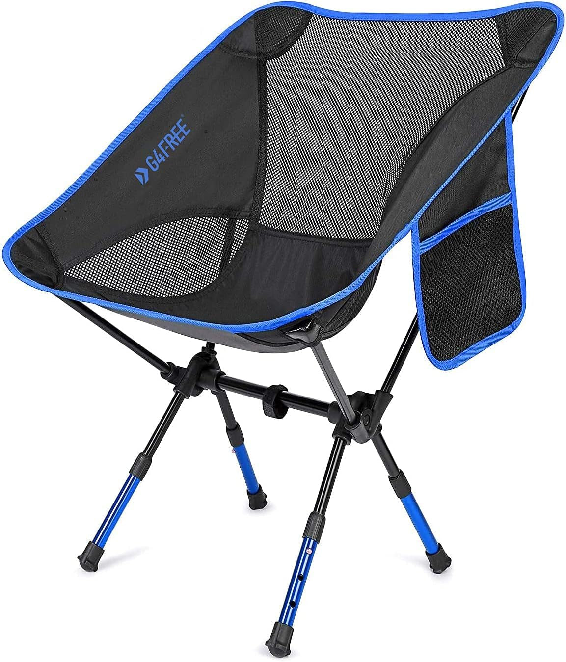 Height Adjustable Camping Chair - Ultralight Portable Folding Chair for Outdoor Activities - Heavy Duty and Durable - Dark Blue