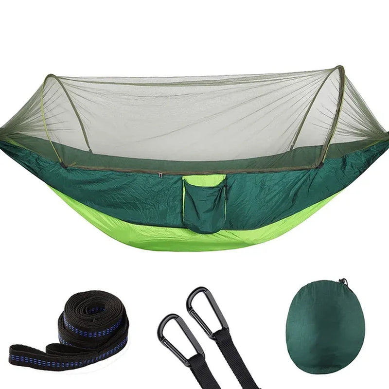 2023 Portable Camping Hammock with Mosquito Net and Pop-Up Light - Peak Performance Outfitters