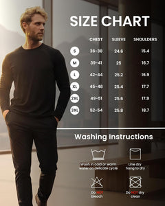 Merino.Tech Merino Wool Base Layer - Mens 100% Merino Wool Long Sleeve Thermal Shirts Heavyweight, Midweight, Lite with Socks