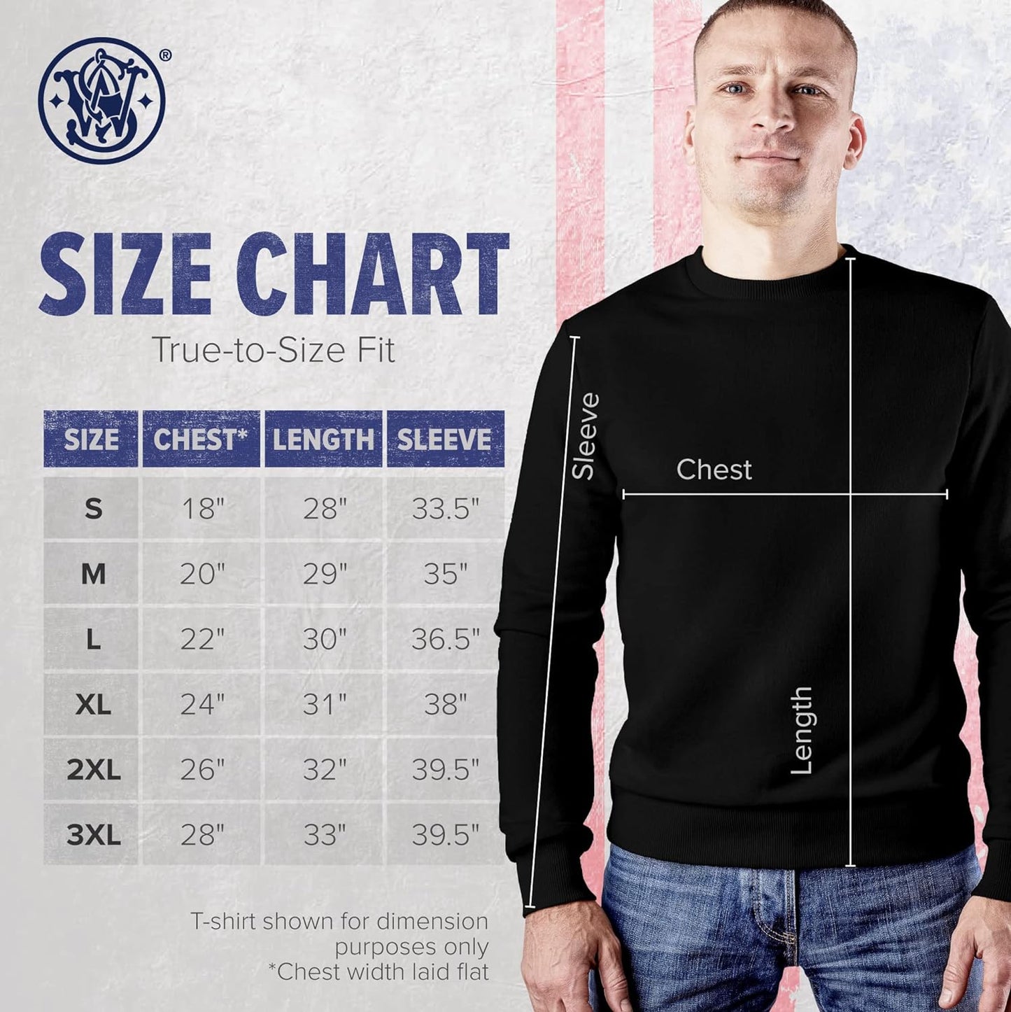 Smith & Wesson Men's Long Sleeve T-Shirt with Trademark Emblem Logo - Peak Performance Outfitters