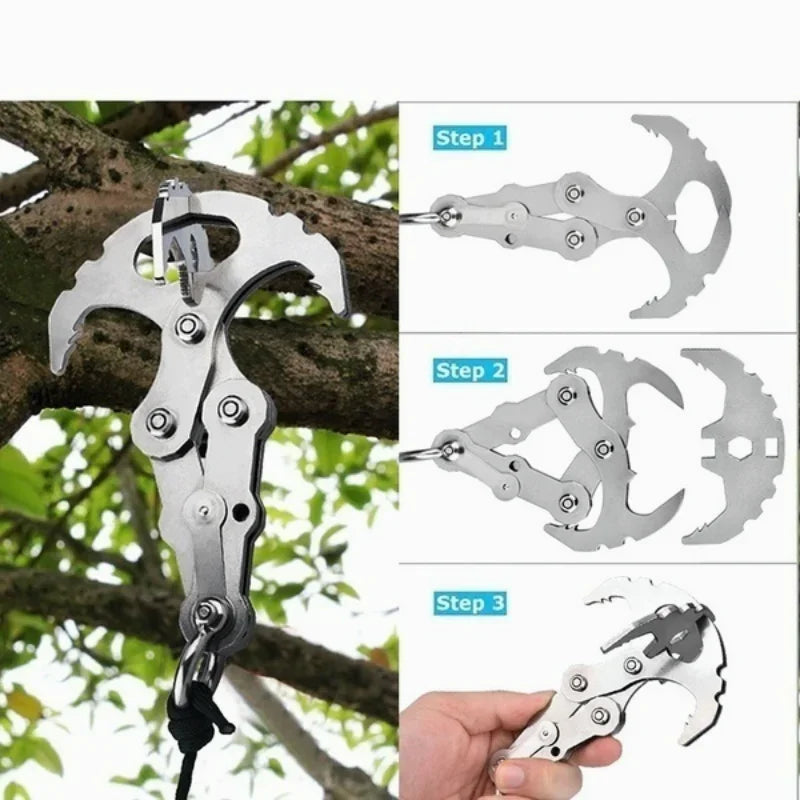 Stainless Steel Folding Grappling Hook for Outdoor Survival and Climbing - Peak Performance Outfitters