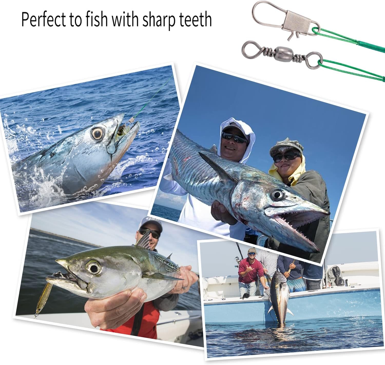 Stainless Steel Fishing Leaders with Swivels Snap Kits for Saltwater, Freshwater - 3 Sizes - Peak Performance Outfitters