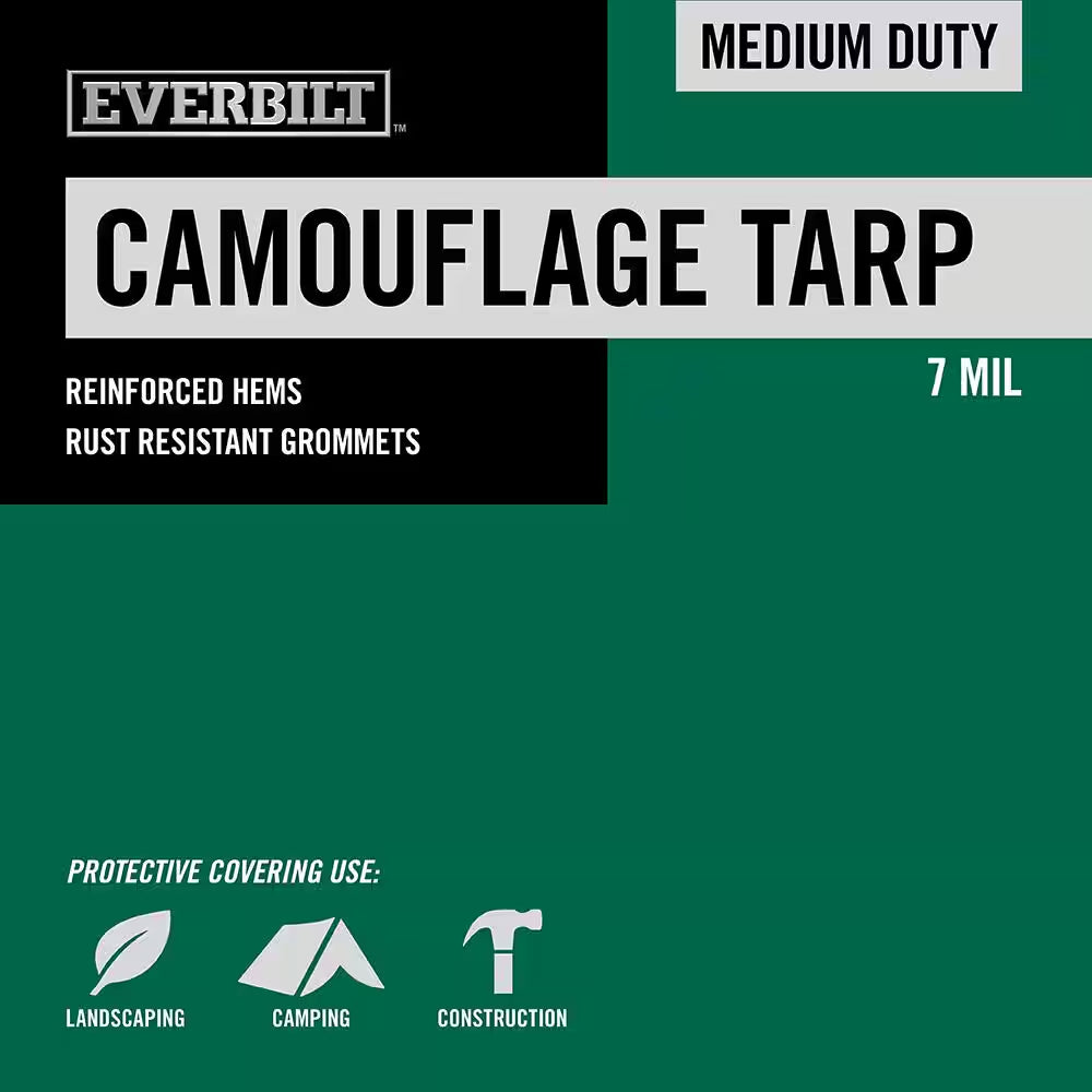 Brown Medium Duty Tarp - 12 ft x 9 ft, Lightweight and Durable - Peak Performance Outfitters