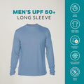 Men's Outdoor UPF 50+ Long Sleeve T-Shirt with UV Sun Protection for Fishing, Running, Hiking, and Swimming