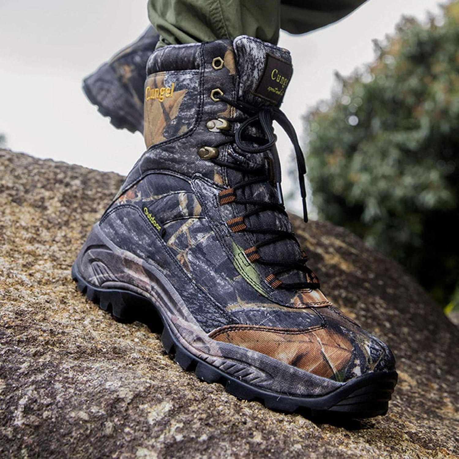 Men's Waterproof Camo Hunting Boots: Anti-Slip, Lightweight, and Durable Outdoor Hiking Shoes - Peak Performance Outfitters