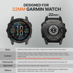 Bandletic Compatible with Garmin Instinct Watch Band - 22Mm Quick Fit Rugged Nylon Strap for Fenix 8 E 47Mm/7 6 Pro/5 Plus/Instinct 2 3 E 45Mm /Forerunner 965/955/945 /Approach S70/S62/S60/Epix Pro