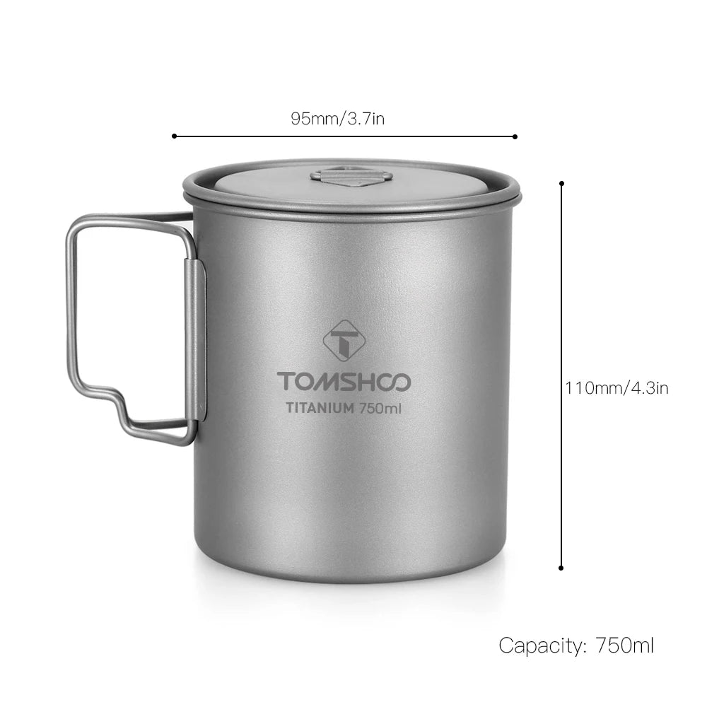 Durable Titanium Camping Cup - 750ml Outdoor Tableware for Tourists and Picnics - Peak Performance Outfitters