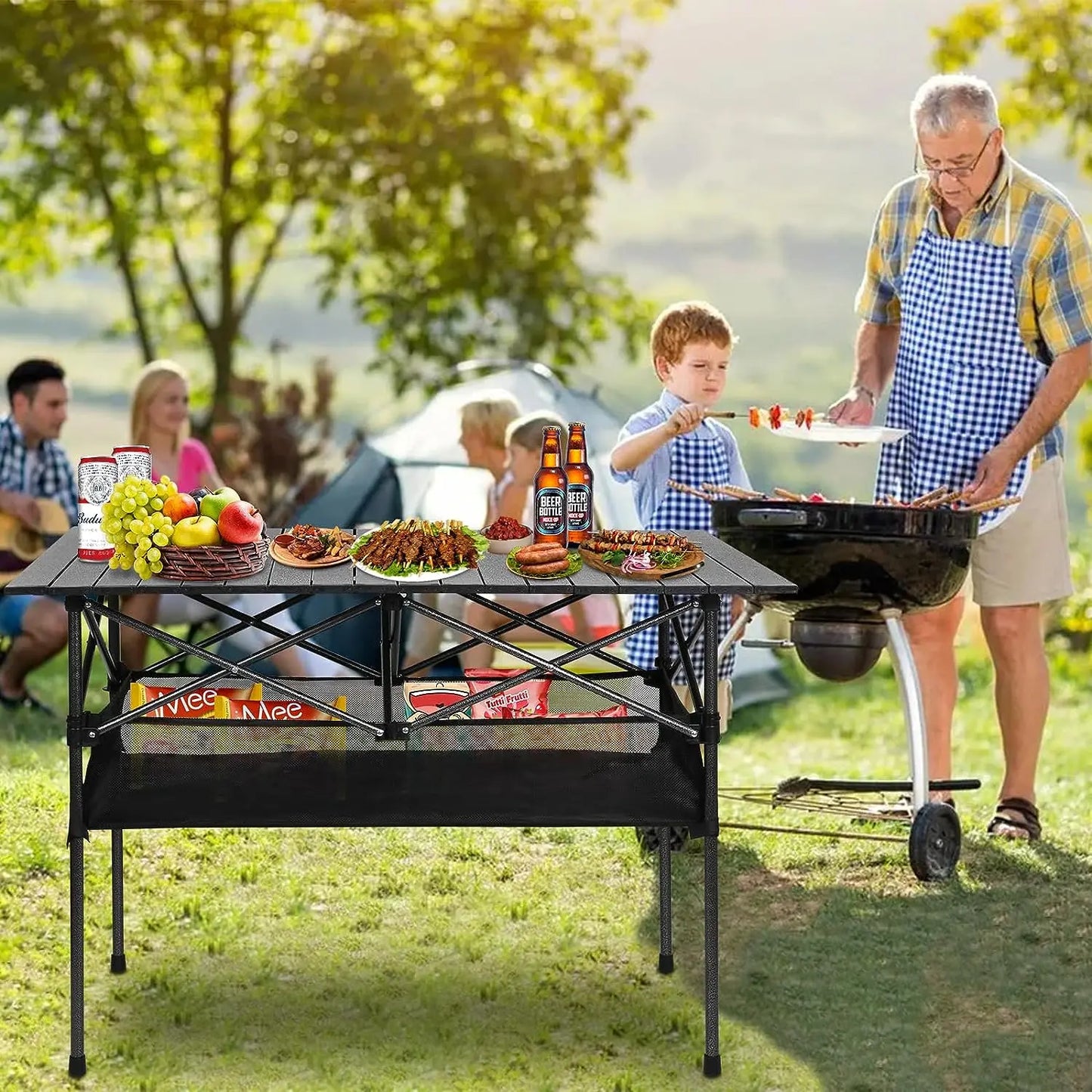 Portable Aluminum Camping Picinic Table - Waterproof and Rust Resistant - Peak Performance Outfitters