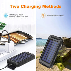 20,000mAh Solar Charger (Black) - Peak Performance Outfitters