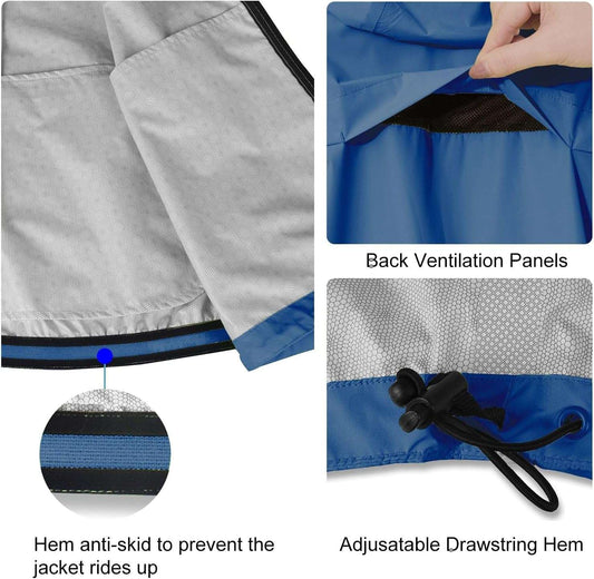 Baleaf men's waterproof windbreaker rain jacket packable with reflective trim