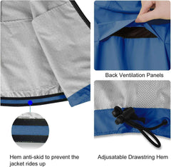 Baleaf men's waterproof windbreaker rain jacket packable with reflective trim