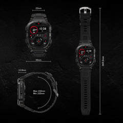 CARBINOX Blaze Smart Watch with GPS – Rugged Fitness Trackers, IP69K Waterproof, 170+ Sports Modes, Gorilla Glass, Make/Receive Calls, Android & Ios Compatible