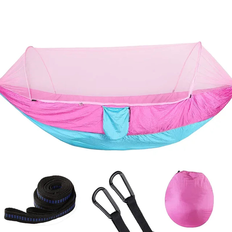 2023 Portable Camping Hammock with Mosquito Net and Pop-Up Light - Peak Performance Outfitters