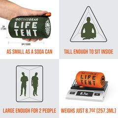 Thermal reflective emergency tent orange
