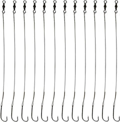 20-Piece Wire Leader Hook Rigs with Baitholder Fishing Hook and Nylon Coated Fishing Wire Leader