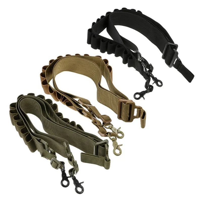 Tactical Ammo Belt with Shoulder Strap - 15-Round Cartridge Holder for Rifle Shooting - Peak Performance Outfitters