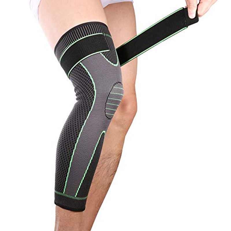 Compression Full Leg Sleeves with Knee Support - Green, X-Large (1 Pair) - Peak Performance Outfitters