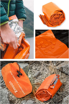 Set of 2 Lightweight Emergency Sleeping Bags with Thermal Bivy Sack for Camping and Outdoor Activities - Peak Performance Outfitters