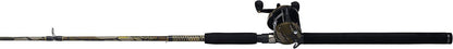 Camo fishing rod and reel combo showing matching camouflage finish on both components